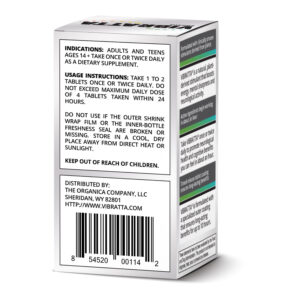 Vibratta For Energy and Focus - Safety Label Side