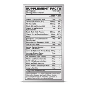 Vibratta For Energy and Focus - Supplement Facts